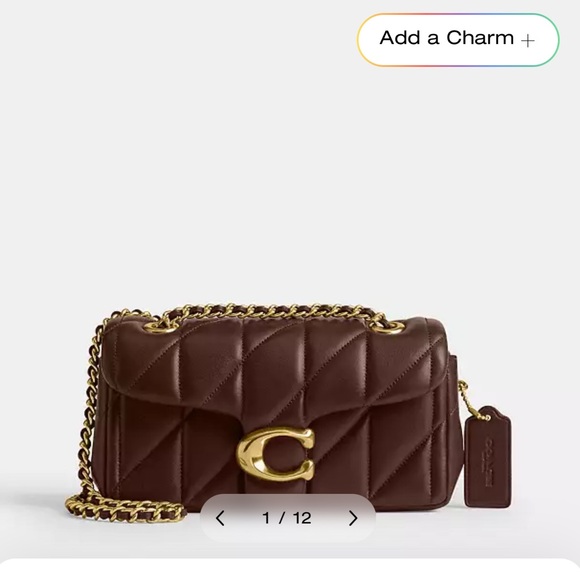 Coach Dark Brown Tabby Shoulder Bag with Gold Accents - Picture 1 of 1